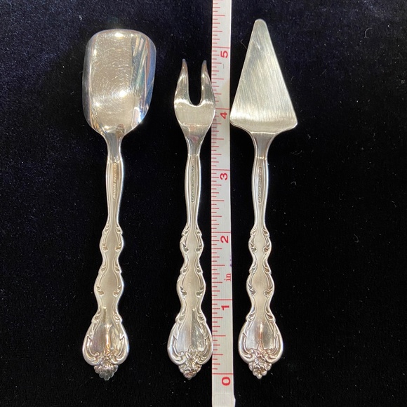 Vintage International Silverplate 3-Piece Serving Set Ornate Scoop Fork Server B - Picture 7 of 7